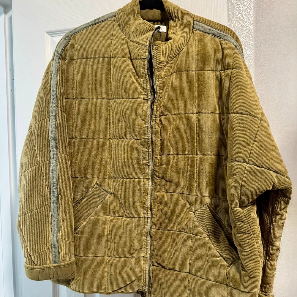 In Bloom Corduroy Green Bomber Jacket, Size L